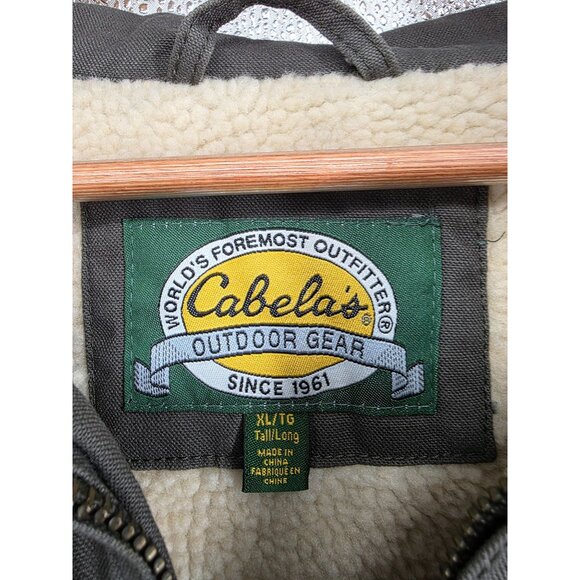 Cabela's Canvas Work Jacket Sherpa Lined XL Tall/Long 90's Vintage - Picture 3 of 10